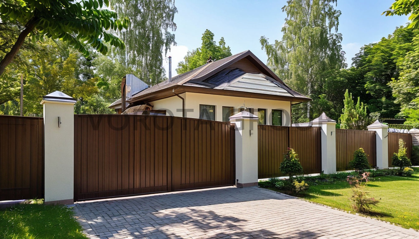 Откатные ворота Alutech под дерево 1750х3500